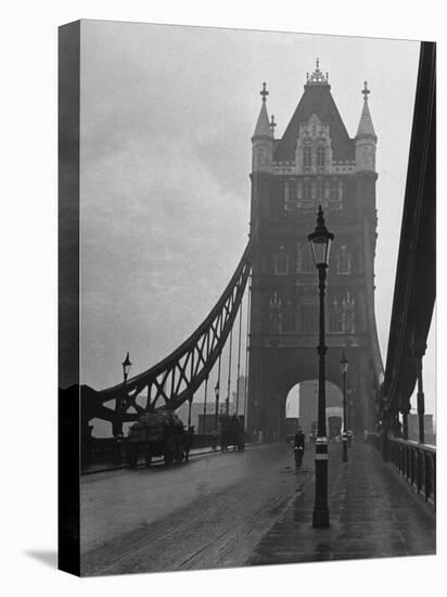 Light Traffic across Tower Bridge on an Overcast Day-Carl Mydans-Premier Image Canvas