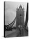 Light Traffic across Tower Bridge on an Overcast Day-Carl Mydans-Premier Image Canvas