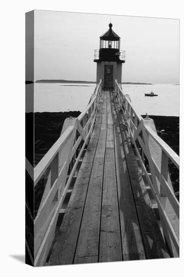 Lighthouse And A Fishing Boat, Maine-George Oze-Premier Image Canvas