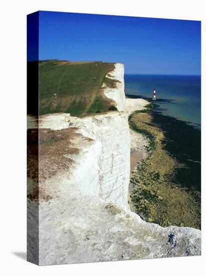 Lighthouse and Chalk Cliffs of Beachy Head Near Eastbourne from the South Downs Way, East Sussex-David Hughes-Premier Image Canvas