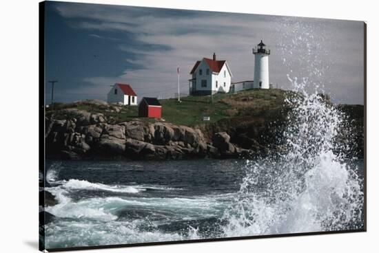 Lighthouse and Water Splash-null-Stretched Canvas