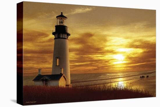 Lighthouse at Sunset-Carlos Casamayor-Premier Image Canvas