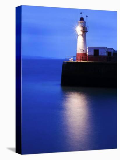 Lighthouse at the End of the Newlyn Pier at Dawn, Long Exposure, Newlyn, Cornwall, UK-Nadia Isakova-Premier Image Canvas