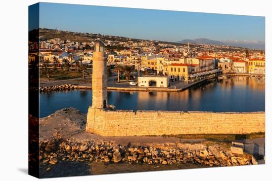 Lighthouse at the Venetian harbor with a view over, Rethymno, Crete, Greek Islands, Greece, Europe-Markus Lange-Premier Image Canvas