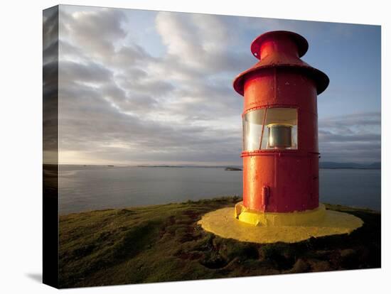 Lighthouse on Bluff Above Stykkisholmer, Iceland-Dave Bartruff-Premier Image Canvas