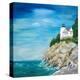 Lighthouse on the Rocky Shore II-Julie DeRice-Stretched Canvas