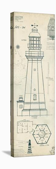 Lighthouse Plans IV-The Vintage Collection-Stretched Canvas