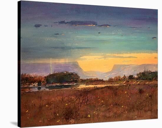 Lightning at Sunset-Tom Perkinson-Stretched Canvas