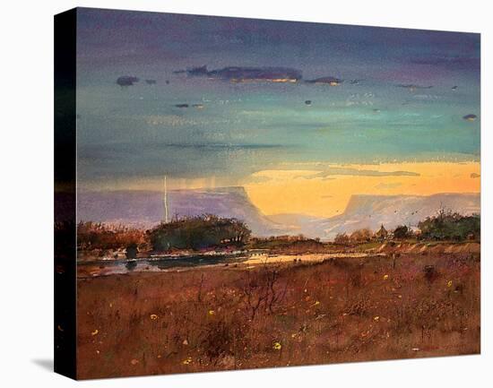 Lightning at Sunset-Tom Perkinson-Stretched Canvas