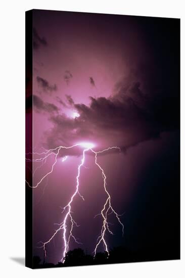 Lightning Near Tucson, Arizona.-Keith Kent-Premier Image Canvas