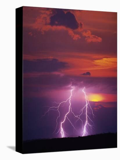 Lightning Storm at Sunset-Jim Zuckerman-Premier Image Canvas