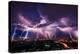 Lightning Storm over City in Purple Light-Vasin Lee-Premier Image Canvas