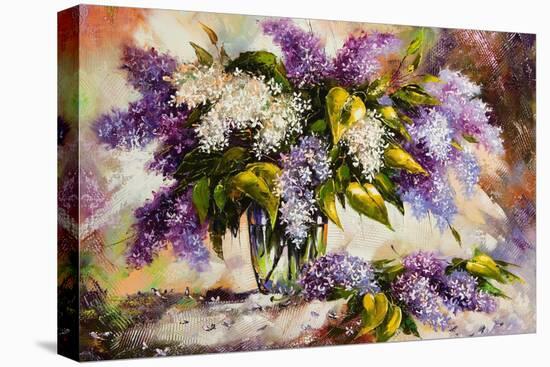 Lilac Bouquet In A Vase-balaikin2009-Stretched Canvas