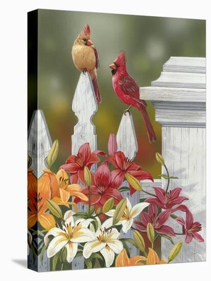 Lilies and Cardinals-William Vanderdasson-Premier Image Canvas