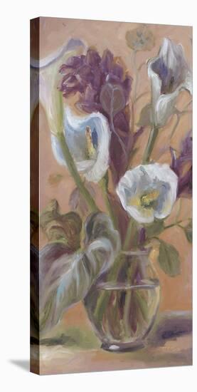 Lilies With Red Ginger-Shari White-Stretched Canvas