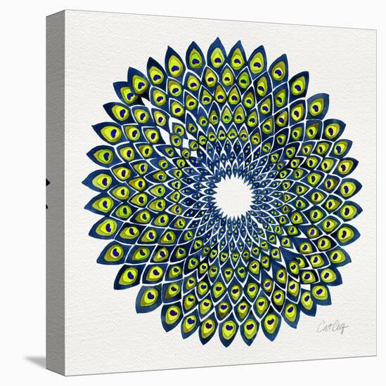 Lime and Navy Peacock-Cat Coquillette-Premier Image Canvas