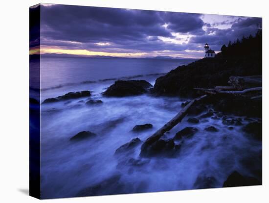 Lime Liln Lighthouse at dusk, Lime Liln State Park, San Juan Island, Washington, USA-Charles Gurche-Premier Image Canvas