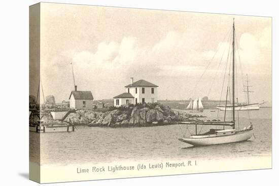 Lime Rock Lighthouse, Newport, Rhode Island-null-Stretched Canvas