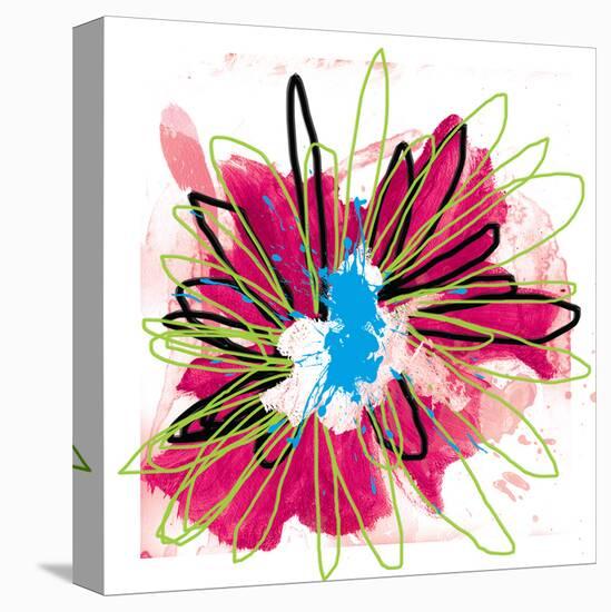 Lime Spash Flower-Elle Stewart-Stretched Canvas