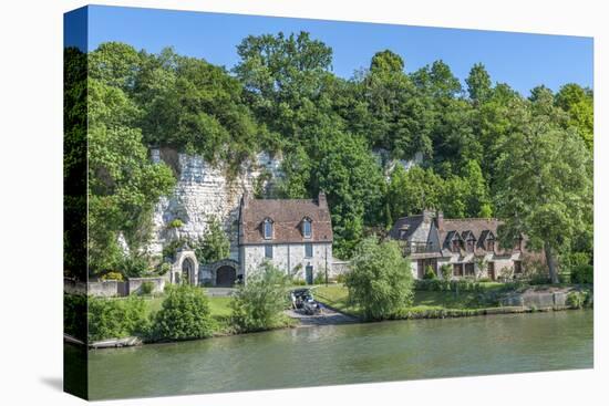 Limestone buildings, along Seine River, Normandy, France-Lisa S. Engelbrecht-Premier Image Canvas