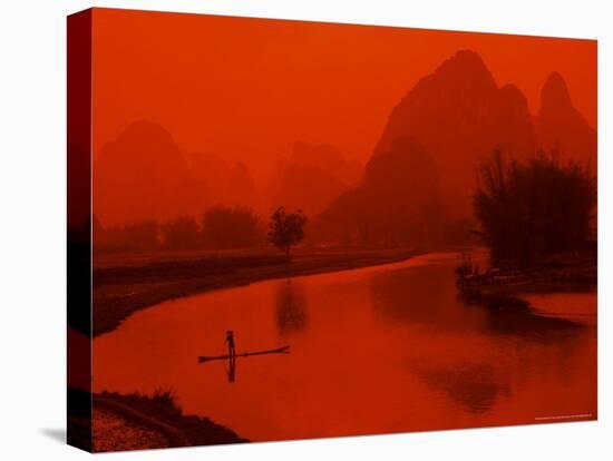 Limestone Mountains, Li River Fishermen, Yangshou, Guilin, China-Bill Bachmann-Premier Image Canvas