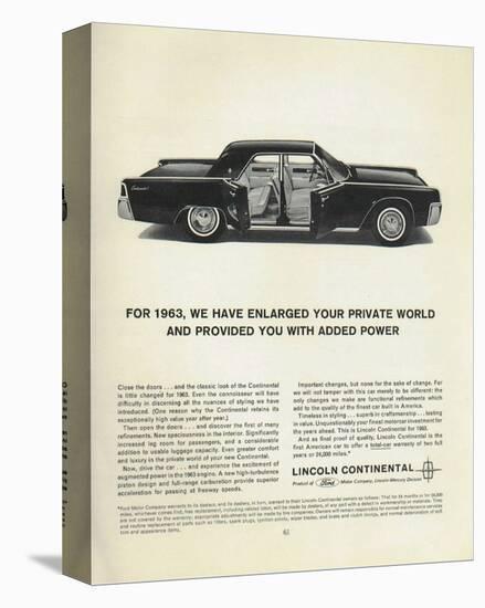 Lincoln 1963 - Added Power-null-Stretched Canvas
