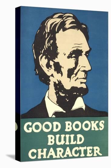 Lincoln, Good Books Build Character-null-Stretched Canvas