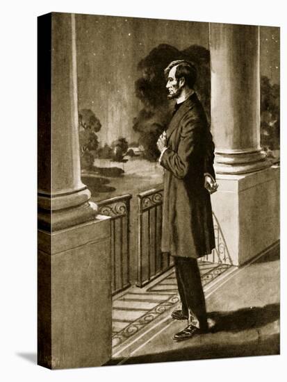 Lincoln Looks Out from the White House (Litho)-American-Premier Image Canvas