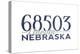 Lincoln, Nebraska - 68503 Zip Code (Blue)-Lantern Press-Stretched Canvas