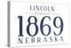 Lincoln, Nebraska - Established Date (Blue)-Lantern Press-Stretched Canvas