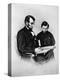 Lincoln Reading to His Son-Science Source-Premier Image Canvas