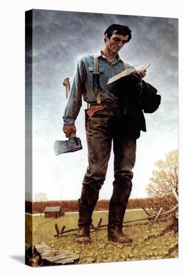 Lincoln the Railsplitter (or Young Woodcutter)-Norman Rockwell-Premier Image Canvas