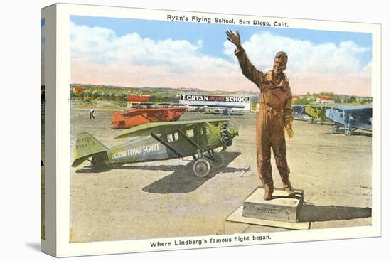 Lindbergh Statue, Ryan's Flight School, San Diego, California-null-Stretched Canvas