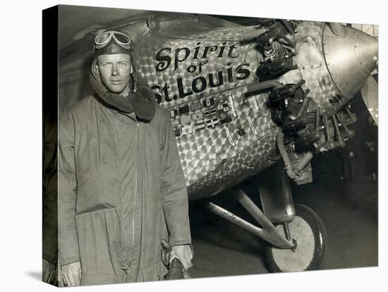 Lindbergh with His Airplane, 1928-Detlev Van Ravenswaay-Premier Image Canvas