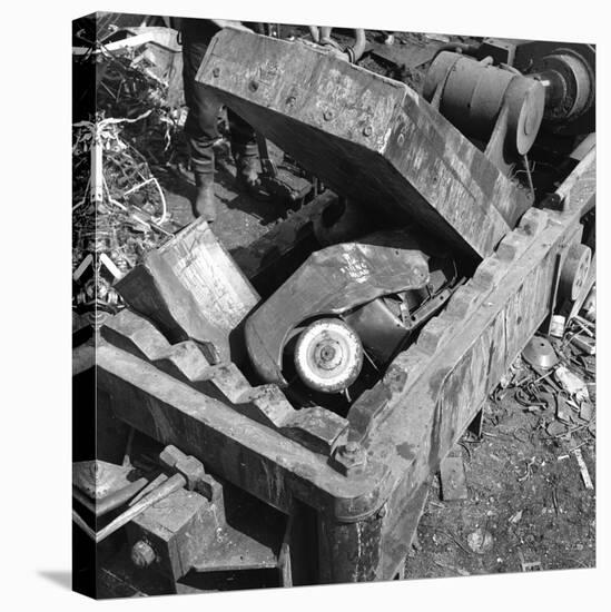 Linderman Box Baler Crushing Scrap, Rotherham, South Yorkshire, 1963-Michael Walters-Stretched Canvas