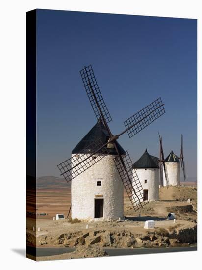 Line of Windmills Above the Village of Consuegra, Ruta De Don Quixote, Castile La Mancha, Spain-Michael Busselle-Premier Image Canvas