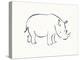 Linear Sketch - Rhino-Clara Wells-Stretched Canvas