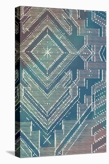 Lined Batik Pattern I-null-Stretched Canvas