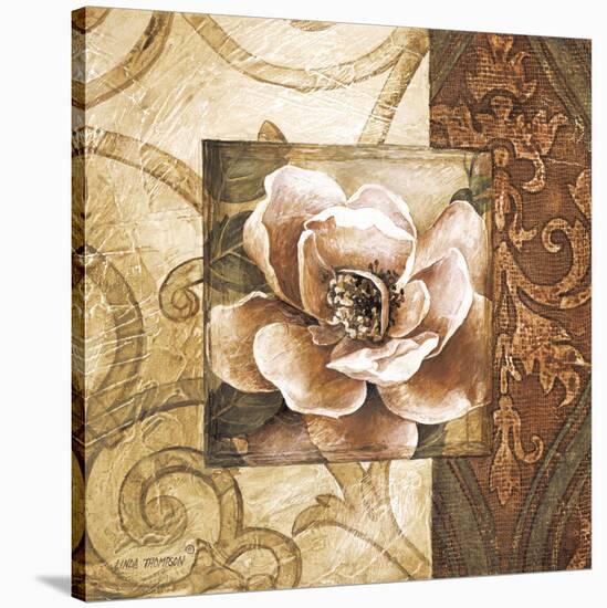 Linen Roses II-Linda Thompson-Stretched Canvas