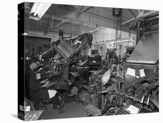 Linotype Machine Room at a Printing Company, Mexborough, South Yorkshire, 1959-Michael Walters-Premier Image Canvas