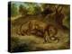 Lion and cayman,  R.F. 1395.-Eugene Delacroix-Premier Image Canvas