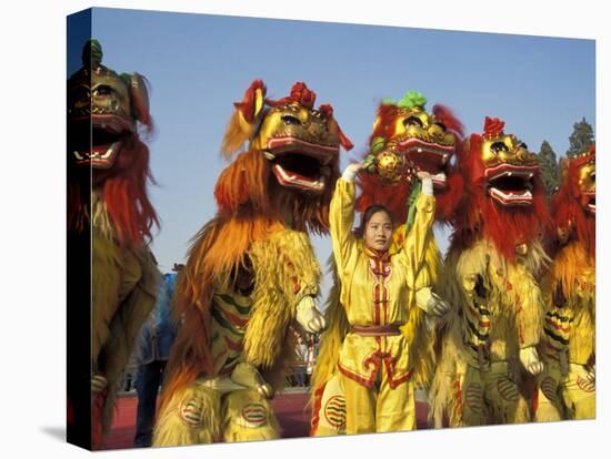 Lion dance performance celebrating Chinese New Year Beijing China - MR-Keren Su-Premier Image Canvas