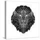 Lion Head Black Mesh 2-Lisa Kroll-Stretched Canvas