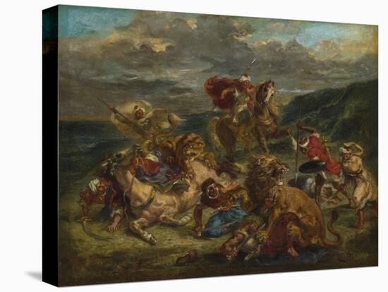 Lion Hunt, 1860-61-Ferdinand Victor Eugene Delacroix-Premier Image Canvas