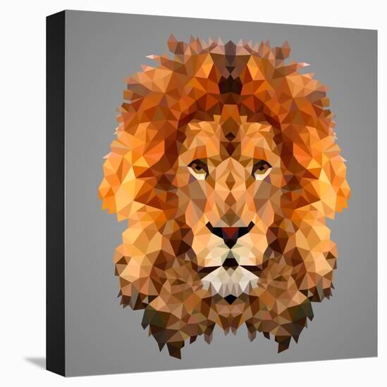 Lion Low Poly Portrait-kakmyc-Stretched Canvas