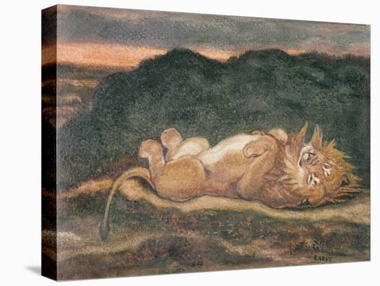Lion Resting on His Back-Antoine Louis Barye-Premier Image Canvas