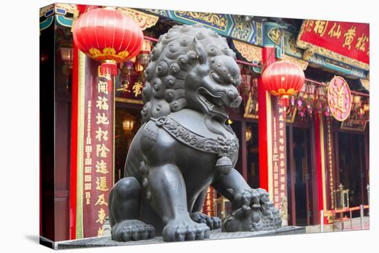 Lion Statue at Wong Tai Sin Temple, Wong Tai Sin, Kowloon, Hong Kong, China, Asia-Ian Trower-Premier Image Canvas