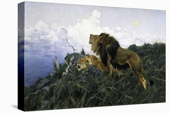 Lions at Dusk-Wilhelm Kuhnert-Premier Image Canvas