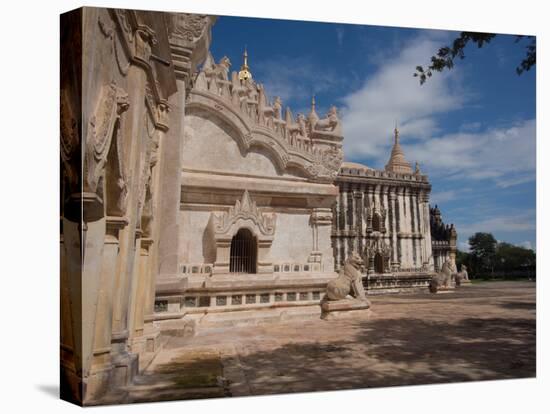 Lions sculpture at edge of Ananda Phaya temple, Bagan, Mandalay Region, Myanmar-null-Premier Image Canvas