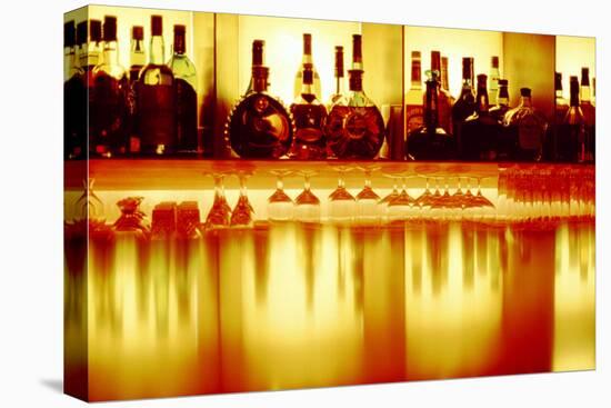 Liquor bottles and glasses, Paris, France-Panoramic Images-Premier Image Canvas